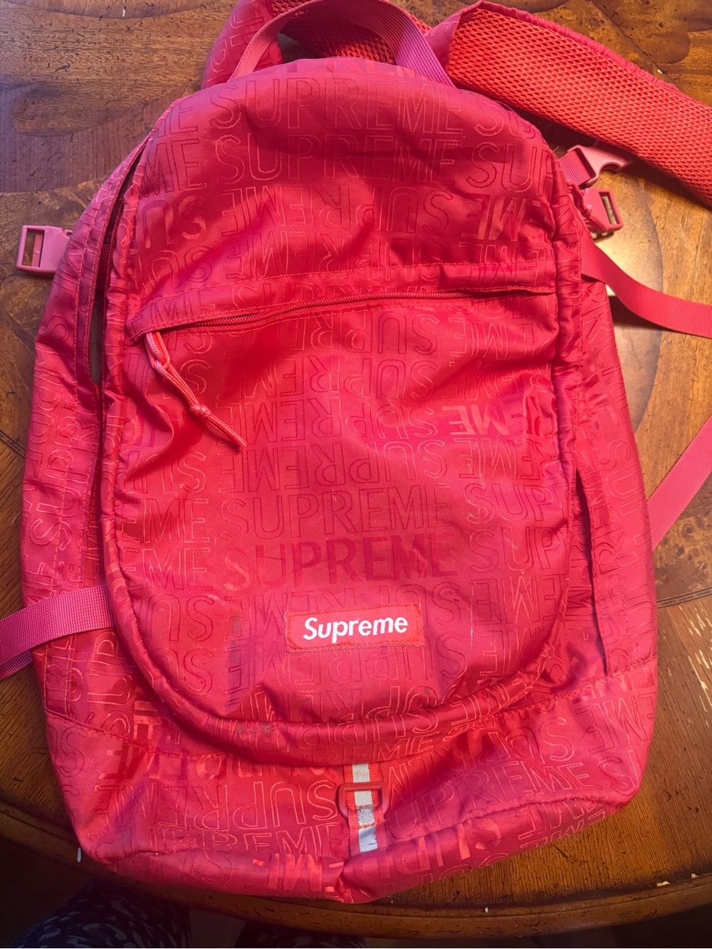 Supreme Red All-Over Logo Backpack